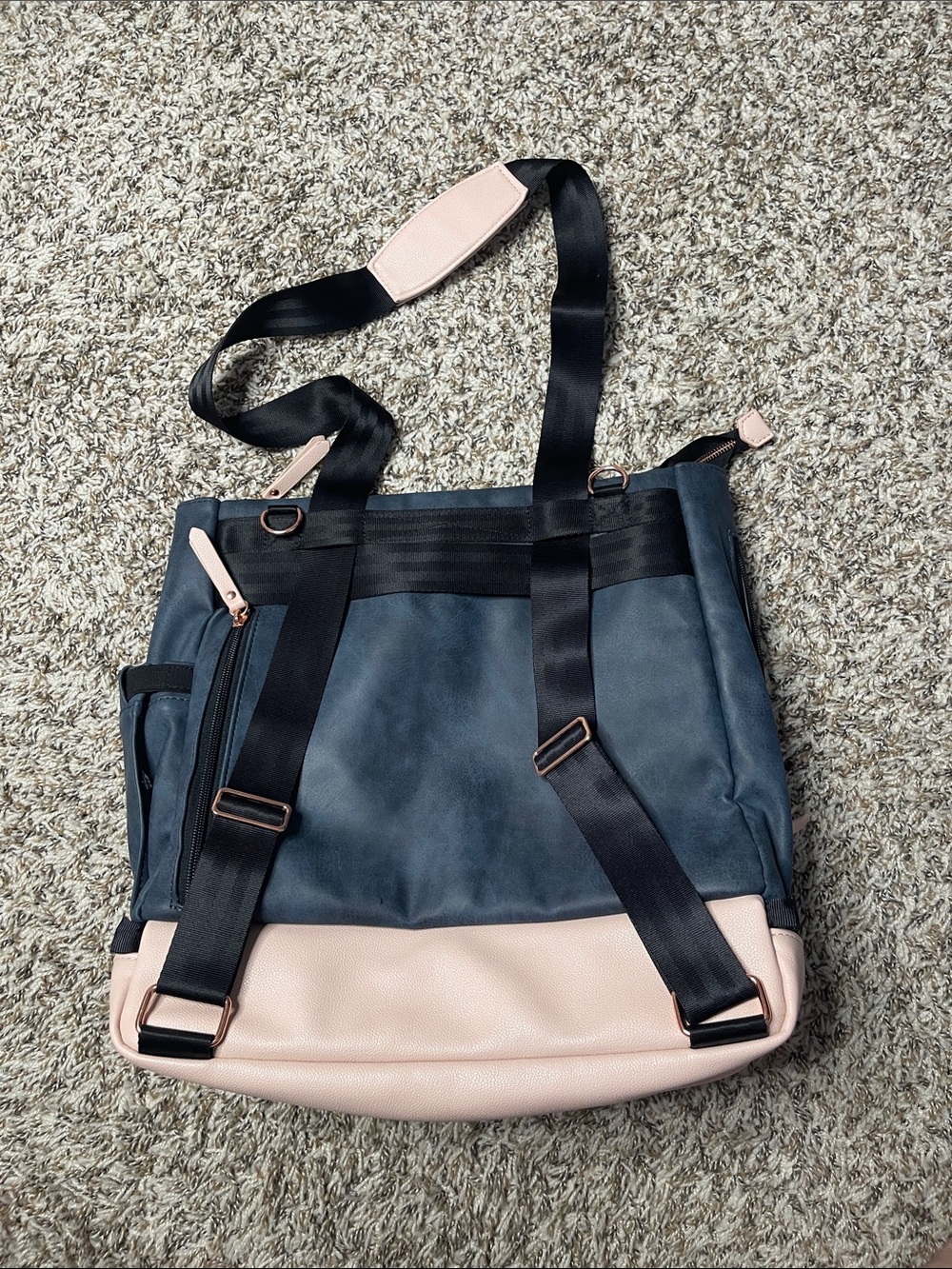 Petunia Pickle Bottom Pivot Pack Diaper Bag Backpack Indigo/Blush - Picture 6 of 11